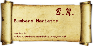 Bumbera Marietta névjegykártya